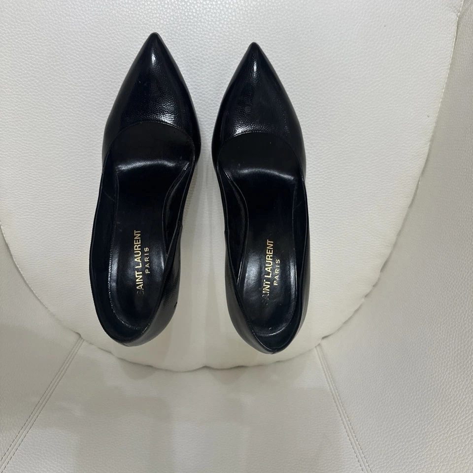 Bombas de plataforma Saint Laurent Patent Janis Flash 105 36,5 Porcellana Nero - Nuevas en caja Foto 3 de 4