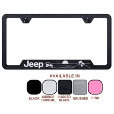 Jeep Beach Laser Etched Logo Notched License Plate Frame Official Licensed