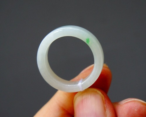 20.3mm US 10 1/2 Certified Grade A Natural Icy Fei cui Jade jadeite Ring 1852 - Picture 10 of 11