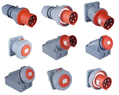 TP ELECTRIC CEE Steckdose Kupplung Stecker Wandsteckdose Wandstecker 5 Polig 63A IP44 IP67