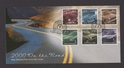 New Zealand 2000 On The Road Cars FDC with Stamps Centre, Wanganui SHS