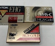 Maxell TC-30 VHS-C HGX-GOLD TDK Premium High Grade Camcorder Tapes Lot of 3