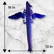 3D Printed Dragon with Wings, 3D Dragon 16Inch Articulated Winged Dragon
