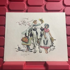 Norman Rockwell Charming Embossed Print 8 x 10 Unframed Pre Owned Vintage 1970s