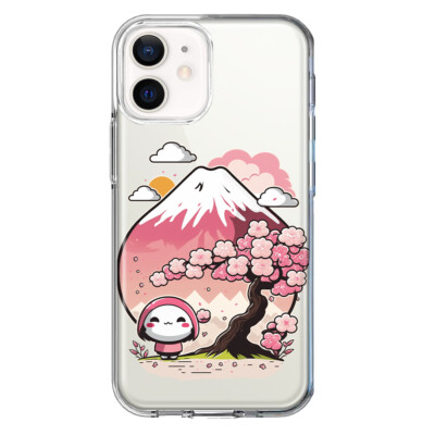 For Apple iPhone 12 Shockproof Case Cherry Blossom Mochi Girl