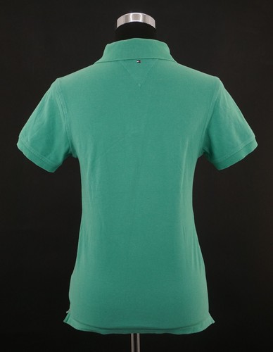 Tommy Hilfiger Children Polo Shirt 152 Green short Sleeve Button Piquè Stretch - Picture 5 of 5