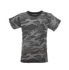 KIDS Black Camo T-Shirt Army Boys Girls Children Hiking Camping