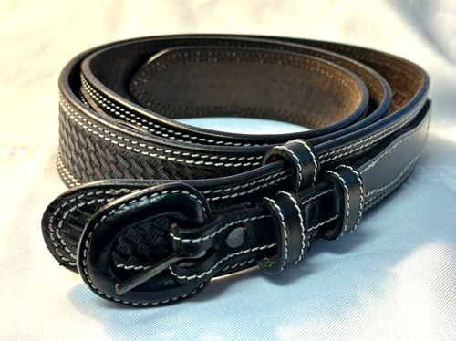Cinturón de cuero genuino para hombre Affilare 1-1/2" de ancho negro, talla 42 - Imagen 2 de 4