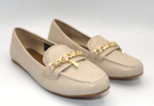 Nautica Shoes Womens 6.5 Lunara Loafers Beige Faux Leather Slip On Casual