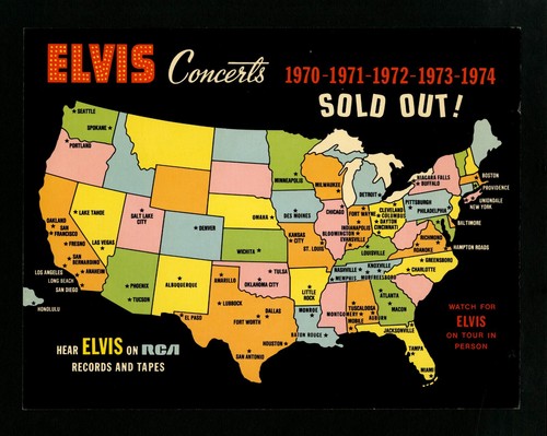 Elvis Presley Sold Out Konzerte 1970-1974 Vintage Werbeplakat 8x10