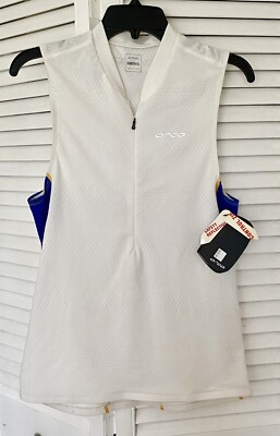 NEW Mens ORCA 226 TRIATHLON Race Top TRI SINGLET Pockets Half Zip White  XL $109