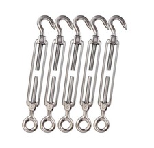 Turnbuckle Wire Tensioner Strainer Stainless Steel Hook and Rope Cable Tension
