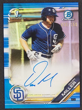 2019 1st Bowman Chrome Owen Miller RC BLUE Refractor Auto /150  Brewers