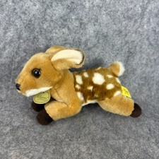 Aurora Miyoni Laying Baby Deer Doe Fawn Plush Stuffed Animal 8  Soft Cute