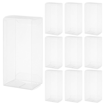 10 Stück durchsichtige Geschenkbox, 1,7''x1,4''x4,1'' Kunststoff Verpackung Box für Süßigkeiten Cookies
