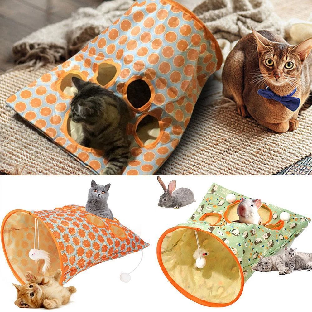 Cat Tunnel Bags For Indoor Cats 2024 New Pet Cat Tunnel Collapsible Play D7T8