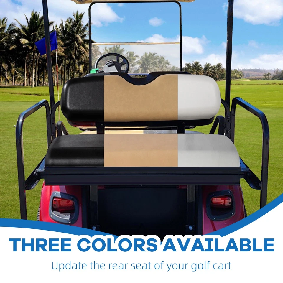 Carro de golf VPAHub EZGO TXT asiento trasero plegable abatible, cojines blancos, modelos 1995+ Foto 4 de 4