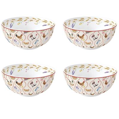 4er Set Müslischalen COUNTRY LIFE Bauernhof D. 15cm Porzellan Easy Life