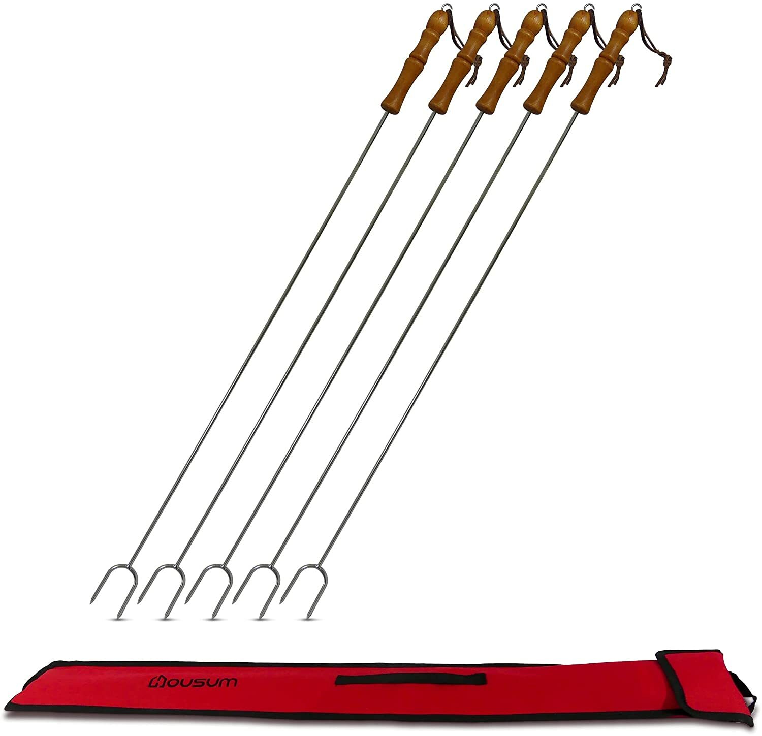 Brochettes BBQ inox 75 cm longues piques réutilisables saucisses et grillades au feu