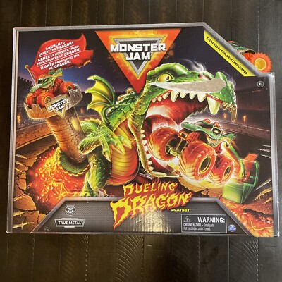 Monster Jam Dueling Dragon Playset Exclusive Monster Truck 1:64 Spin Master NEW