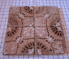 quattro mattonelle antiche riggiole arredamento Tiles 20x20 spessore 2cm(LO218)
