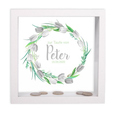 Bilderrahmen Spardose Zur Taufe M06 Personalisiert Mit Name Datum Geldgeschenk Ebay