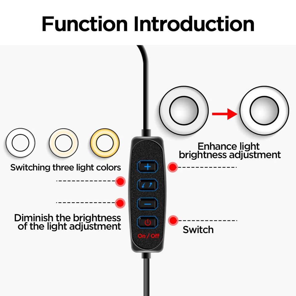 Selfie Ring Light with Cell Phone Holder Stand for Live Stream/Makeup LED Camera - Image 3 of 4