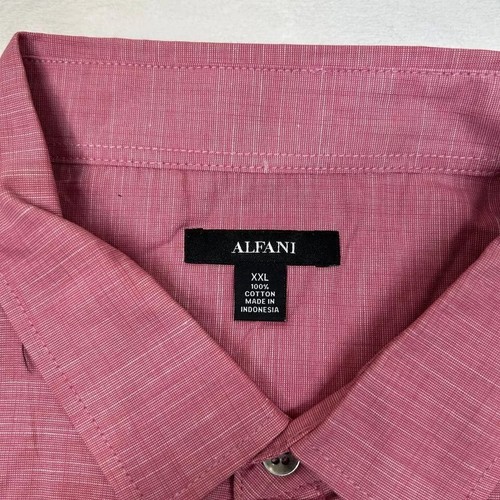 Alfani Men's Regular-Fit Solid Shirt Smudge Cranberry - XXL - 第 4/5 張圖片