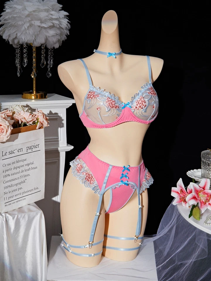 Sexy-Lencería para mujer Tanga Encaje Prendas para dormir Vestido Babydoll Prendas para dormir Ropa interior Foto 2 de 4