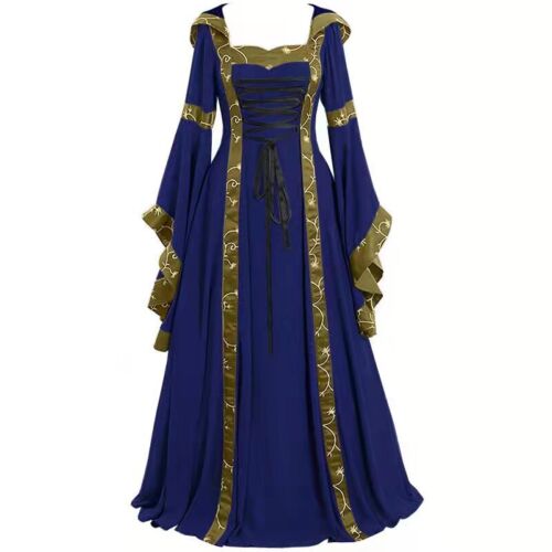 Women's Vintage Victorian Renaissance Gothic Dress Medieval Dress Costume Hooded - Picture 2 of 5