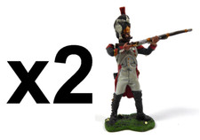 Collezione di 2 granatieri à pied Napoleone soldatini di latta figure 1:32 60mm - N1B