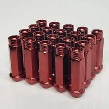 *BLEMISHED* Z RACING RED STEEL 70MM OPEN EXTENDED LUG NUTS 12X1.25MM
