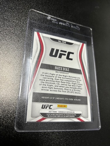 2021 Nate Diaz Panini Chronicles Certified UFC/MMA Card #134 - Picture 2 of 2