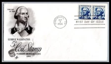 US FDC # 1304 5c Washington ArtCraft Pair S.Cancel 1966, 9h281