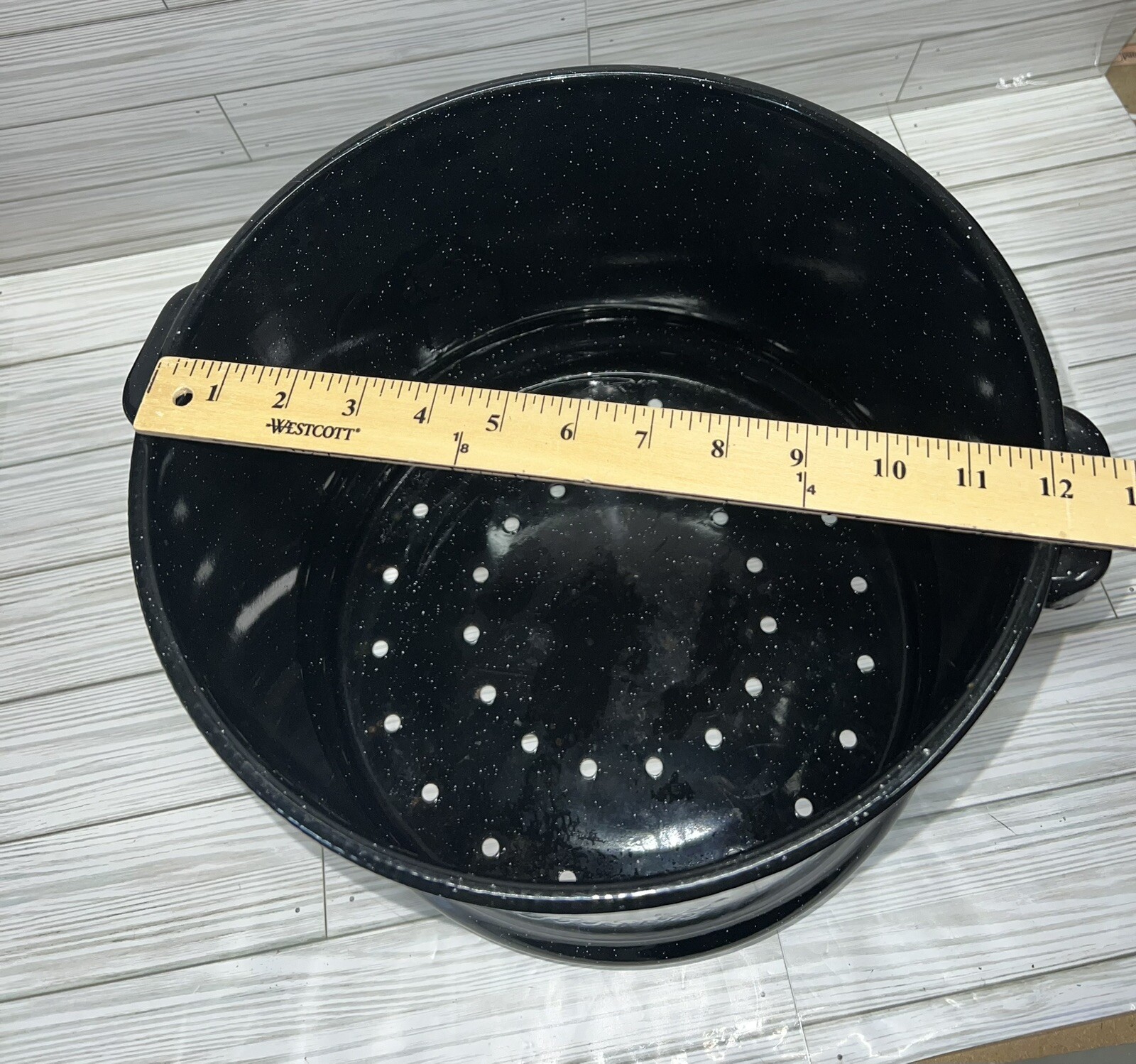 3pc Clam Seafood Steamer Broth Pot Black Speckled Graniteware Enamelware Spigot eBay