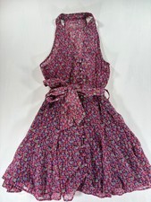Zara Multicolor Floral Halter Button Front Dress Size XS