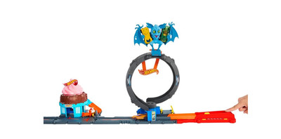 Hot Wheels City Toy Car Track Set, Bat Loop Attack with Adjustable Loop & Launch