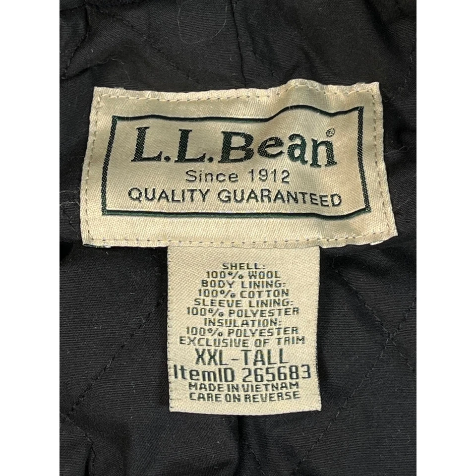 Vintage LL Bean Navy Blue Wool Blend Hooded Duffle Coat Toggle Zip XXL Tall - Image 2 of 4