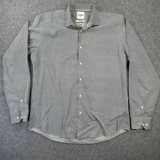 Ben Sherman Dress Shirt Mens 16 34/35 Gray Geometric Slim Fit Long Sleeve