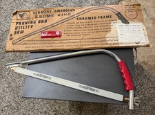 Vintage Vermont American 505 21" Bow Hand Saw large Chrome red Handle