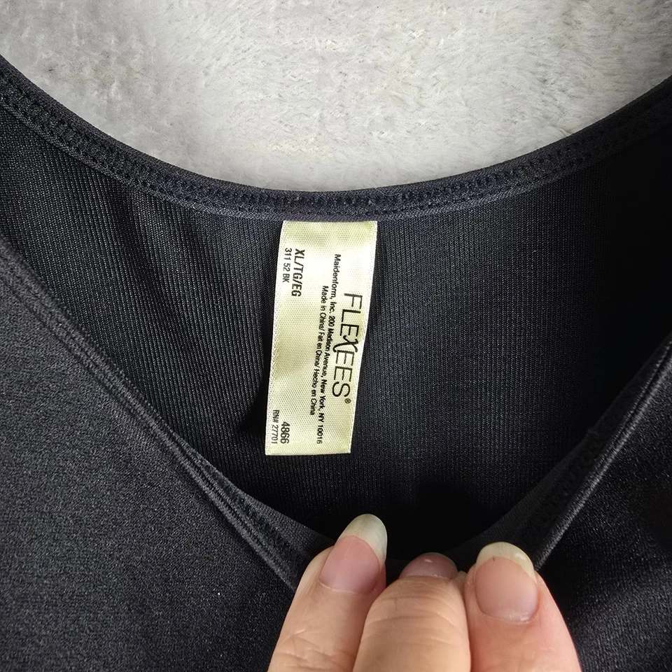 Sujetador Flexees para mujer negro con camisola moldeadora incorporado sin mangas correa ancha talla XL Foto 4 de 4