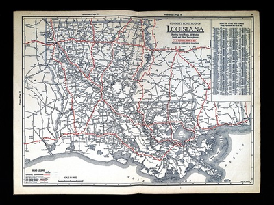 #ad #ad 1930 Clason Auto Road Map Louisiana New Orleans Baton Rouge Lake Charles Monroe $31.99