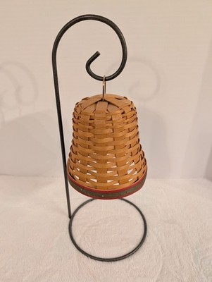 Vintage 2000 Longaberger Noel Bell Basket Wrought Iron Stand Century Celebration