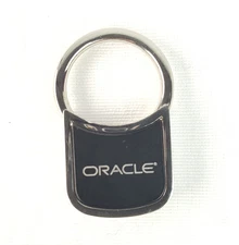 Oracle Corporation Key Fob Ring or Bag Purse Charm Black and Silver Metal