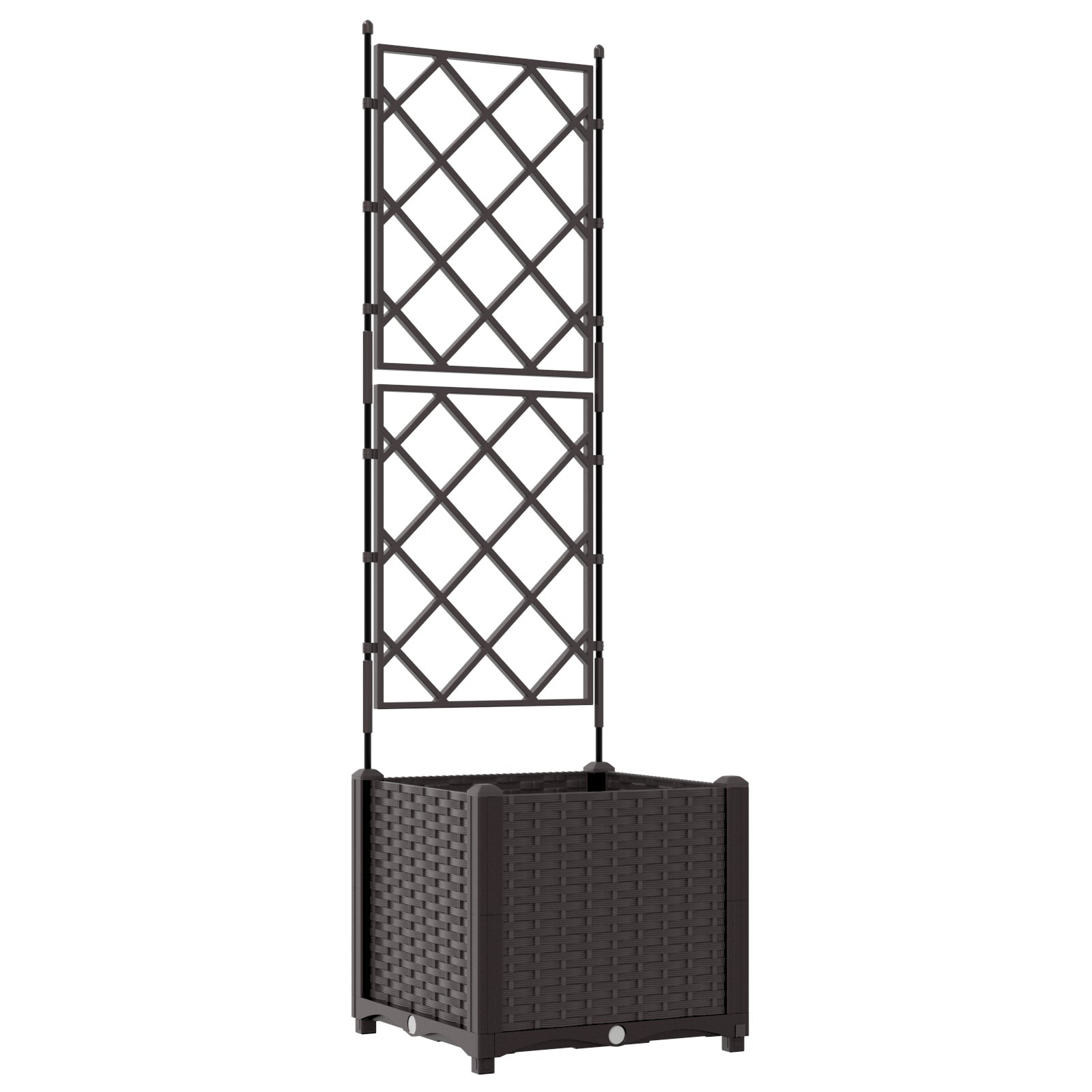 vidaXL Fioriera da Giardino con Trellis Marrone 40x40x143 cm