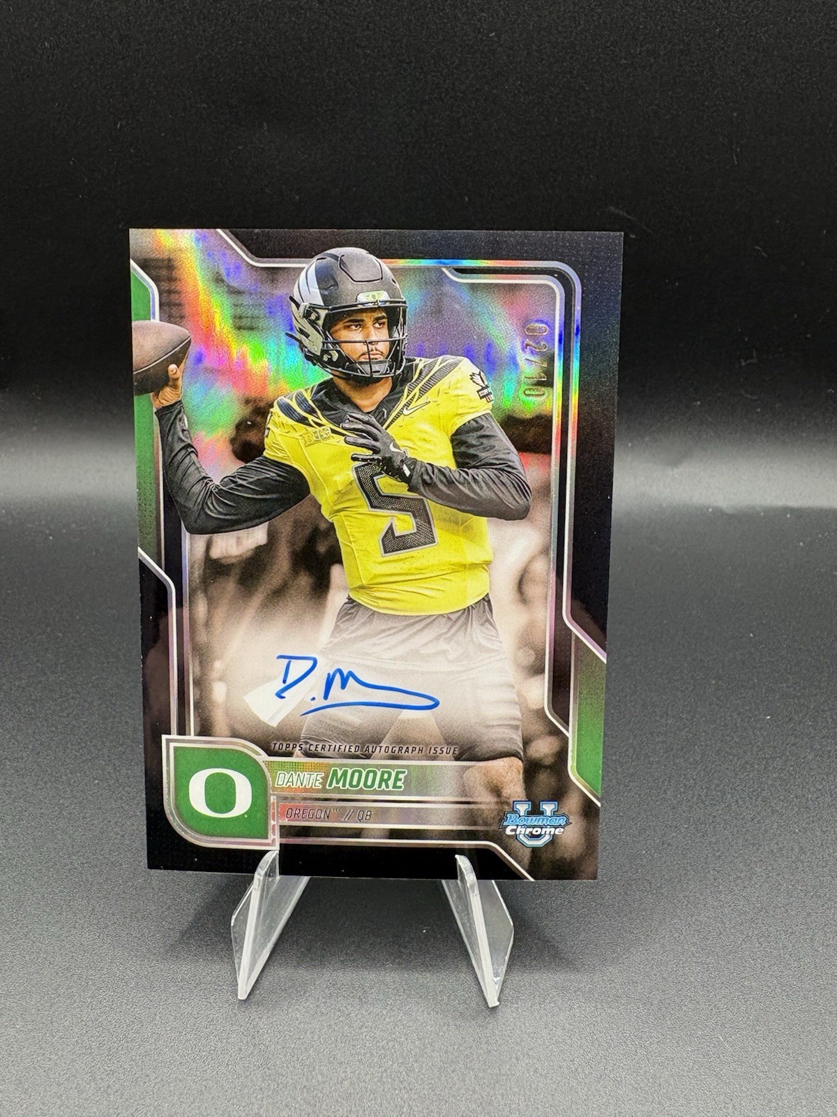 2025 Bowman Chrome U Black Refractor Dante Moore Black Auto On Card /10 #BCA-DAM