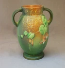 ROSEVILLE Green Fuchsia 826-6" Vintage ART POTTERY Circa 1938 Handled VASE