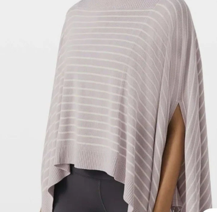 Lululemon Forward Flow Pullover Purple Striped Poncho Women One Size
