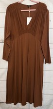 Quince Brown XL Maxi Stretchy Solid Everyday Wear Comfy Fit Coastal Grandma