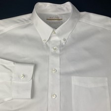 Roundtree Yorke Gold Label Dress Shirt Mens 17.5-34 White No Iron